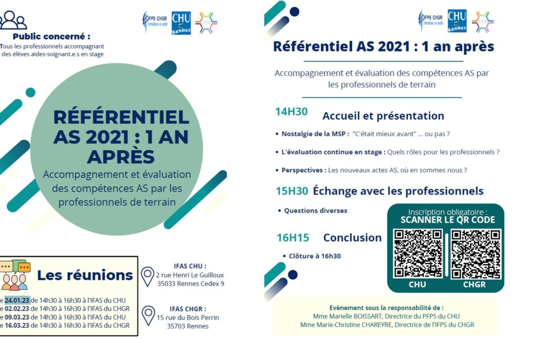 Réunions d’information sur le référentiel AS 2021