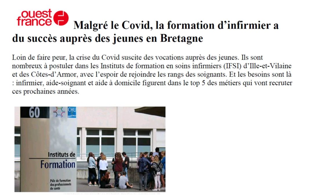 Malgré le Covid, la formation d’infirmier a du succès auprès des jeunes en Bretagne